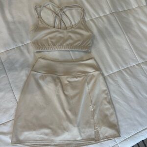 Beyond Yoga Cream tennis skirt